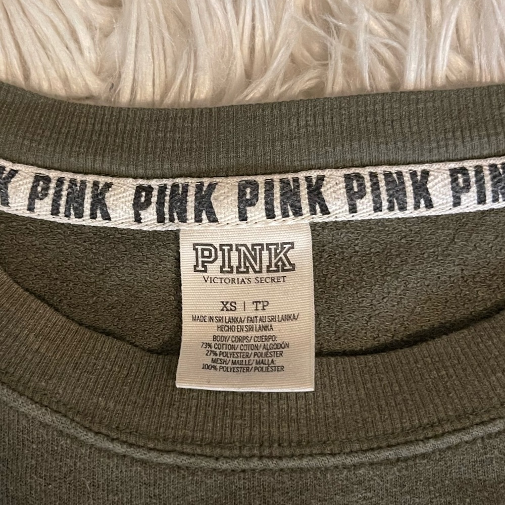 PINK | Sequin | Crewneck Sweatshirt | Green & Black - Picture 2 of 11